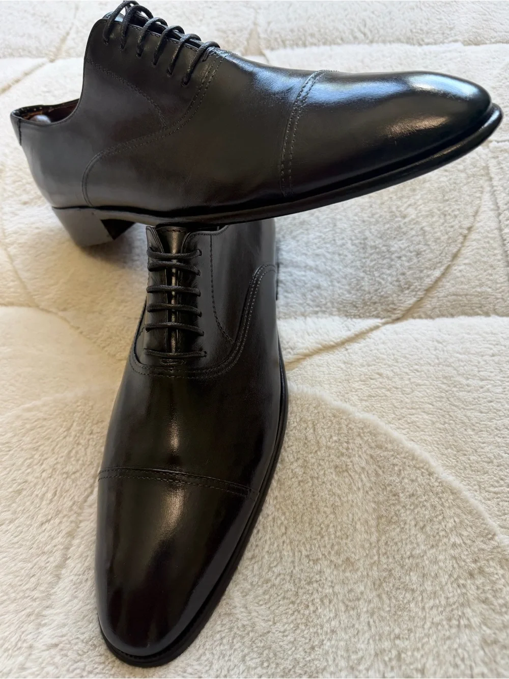 $1,100 Gucci Classic Black Cap-Toe Oxford Dress Shoes 10 D 10.5